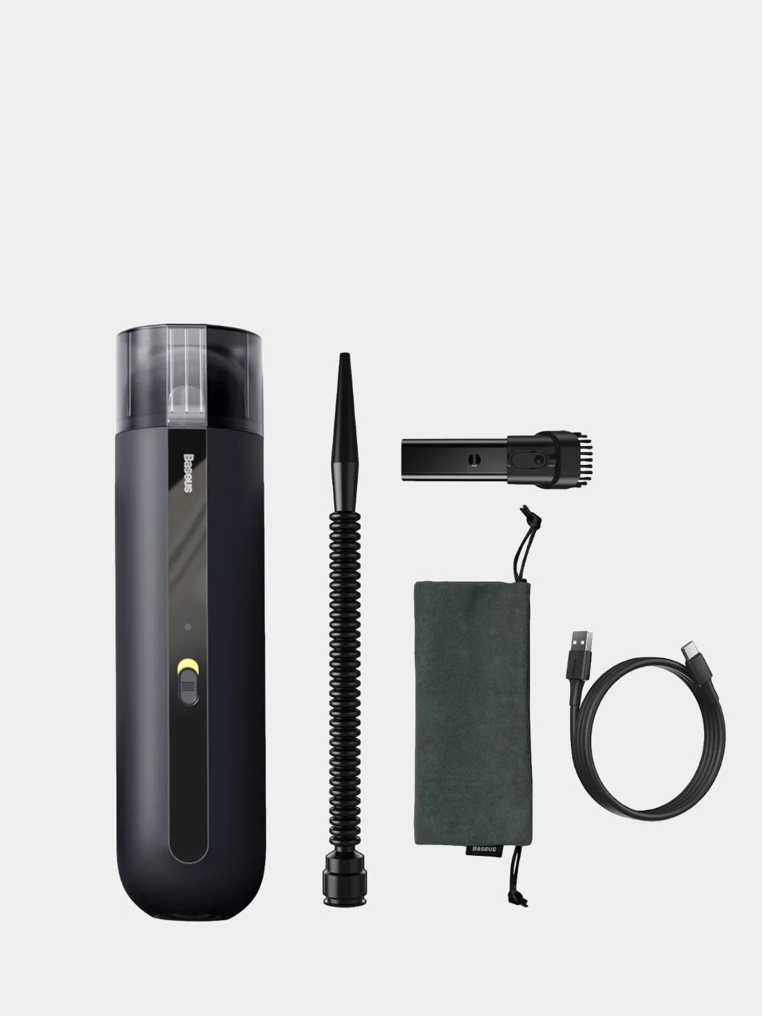 Черный автопылесос аккумуляторный Baseus A2 Pro Car Vacuum Cleaner мини, бытовой пылесос в машину