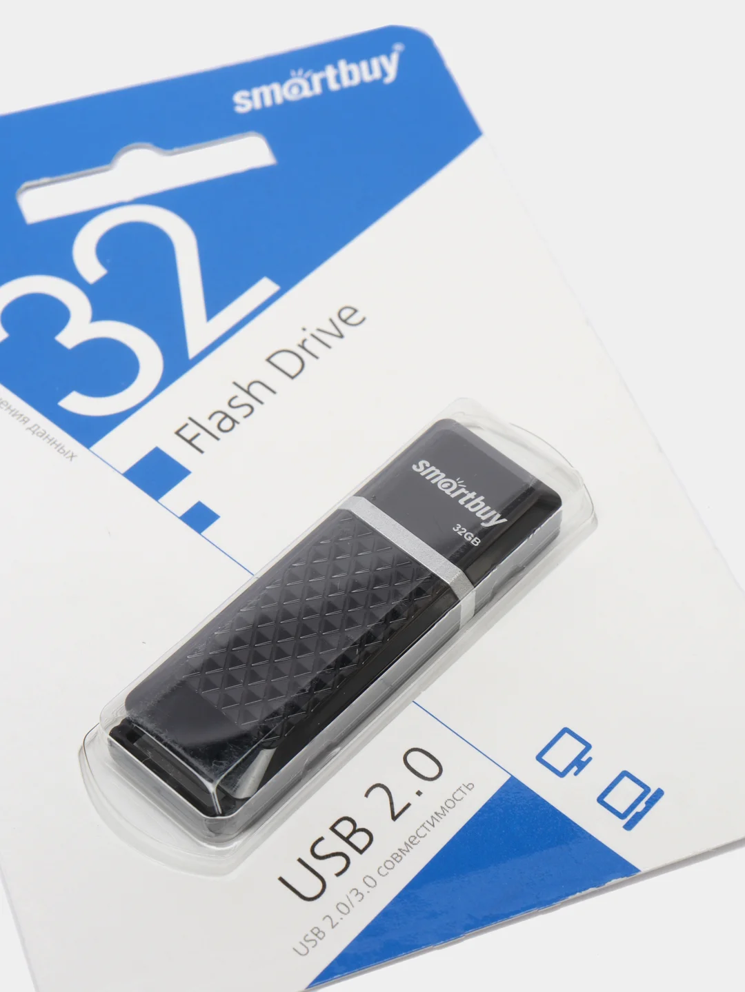 USB Флеш накопитель 32 ГБ SmartBuy Quartz флешка, черный