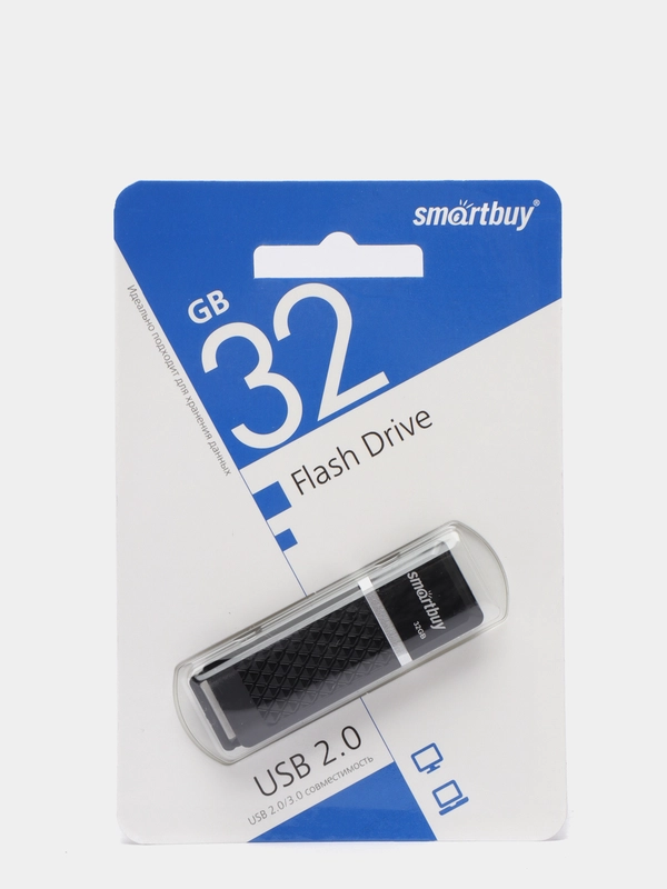 USB Флеш накопитель 32 ГБ SmartBuy Quartz флешка, черный