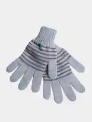 Серый меланж перчатки женские в полоску, 3 цвета