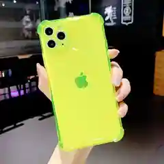 Желтый чехол для iPhone 11. 12/12PRO 13mini. 13. 13 ProMax 1.5mm Неоновый Цветной Плотный