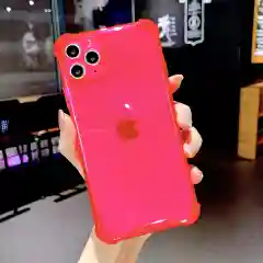Розовый чехол для iPhone 11. 12/12PRO 13mini. 13. 13 ProMax 1.5mm Неоновый Цветной Плотный