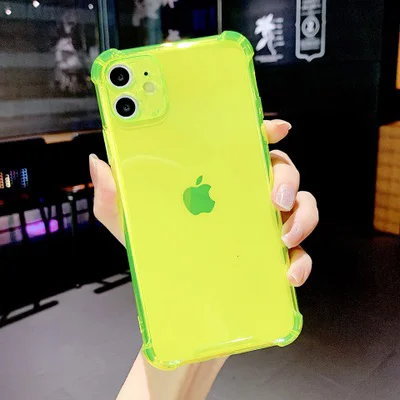 Желтый чехол для iPhone 11 Плотный 1.5mm Неоновый Цветной глянцевый