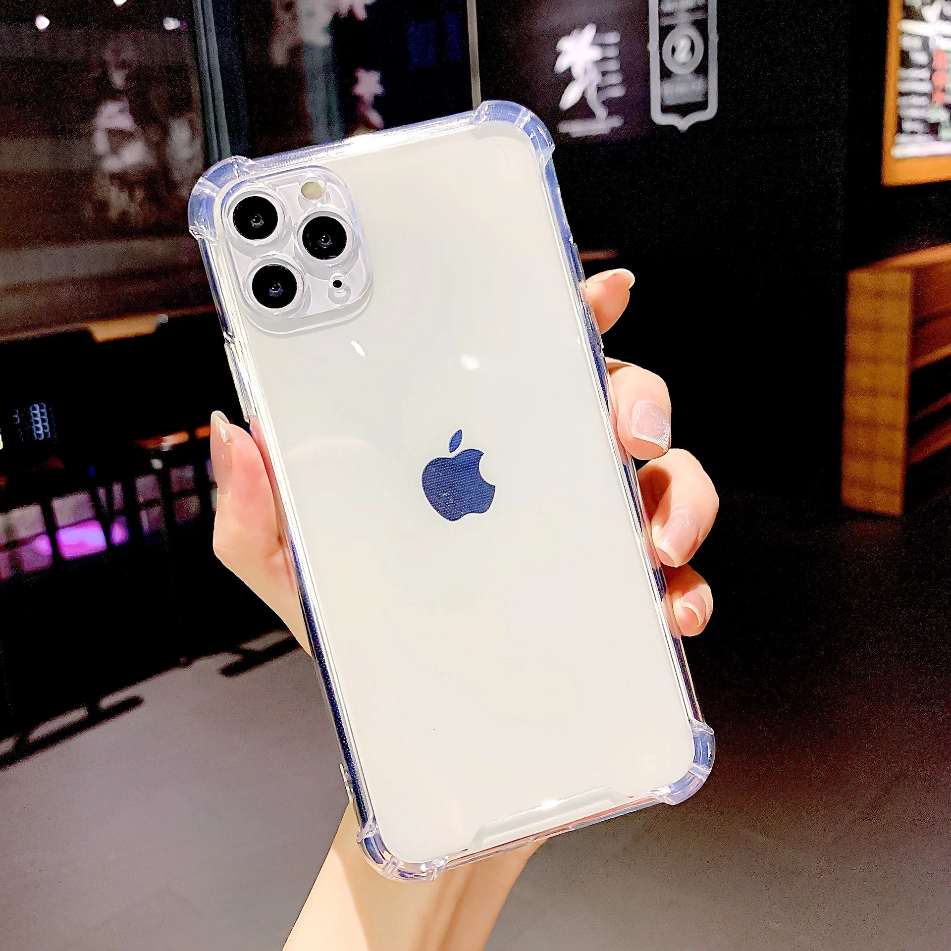 Прозрачный чехол для iPhone 11. 12/12PRO 13mini. 13. 13 ProMax 1.5mm Неоновый Цветной Плотный