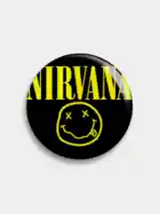 Серый значки Nirvana большие 56 мм, Нирвана