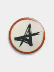 Серый значки "Анархия", большие, 56 мм