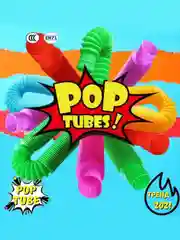 Голубой поп ит Трубка. Игрушка-антистресс. Поп туб, цветные трубки Pop Tubes, popit СИМПЛ ДИМПЛ