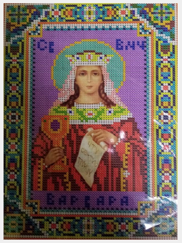 Рисунок на ткани для вышивания бисером "Святая Великомученица Варвара", 21*30 см