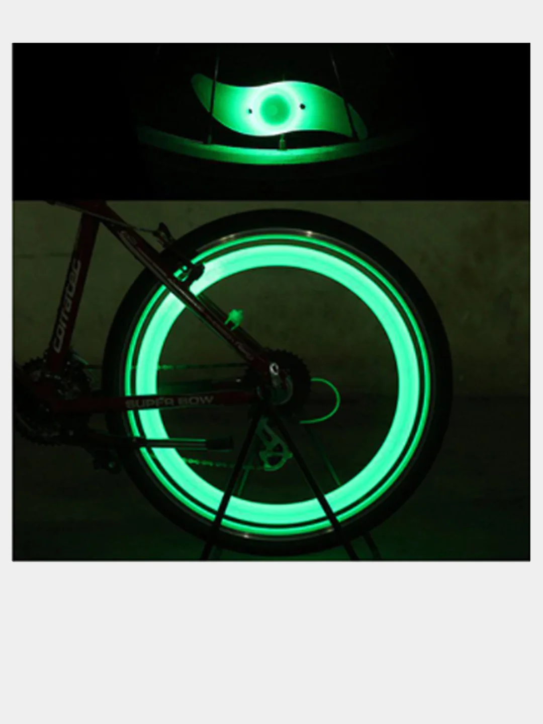 Зеленый фонарь на велосипед led