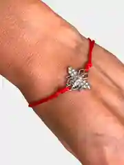 Серебряный браслет красная нить "Пчелка"/браслет оберег/браслет талисман/браслет