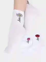 Носки  женские с рисунком "Цветы"