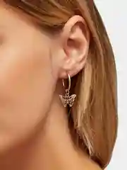 Серьги бабочки "Pauline", серьги женские кольца с подвесками, серьги Конго, вечерние