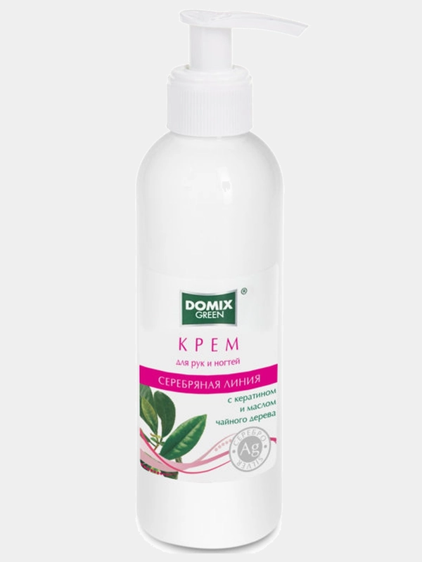 Крем для рук и ногтей с кератином, маслом чайного дерева DOMIX GREEN PROFESSIONAL, 200 мл