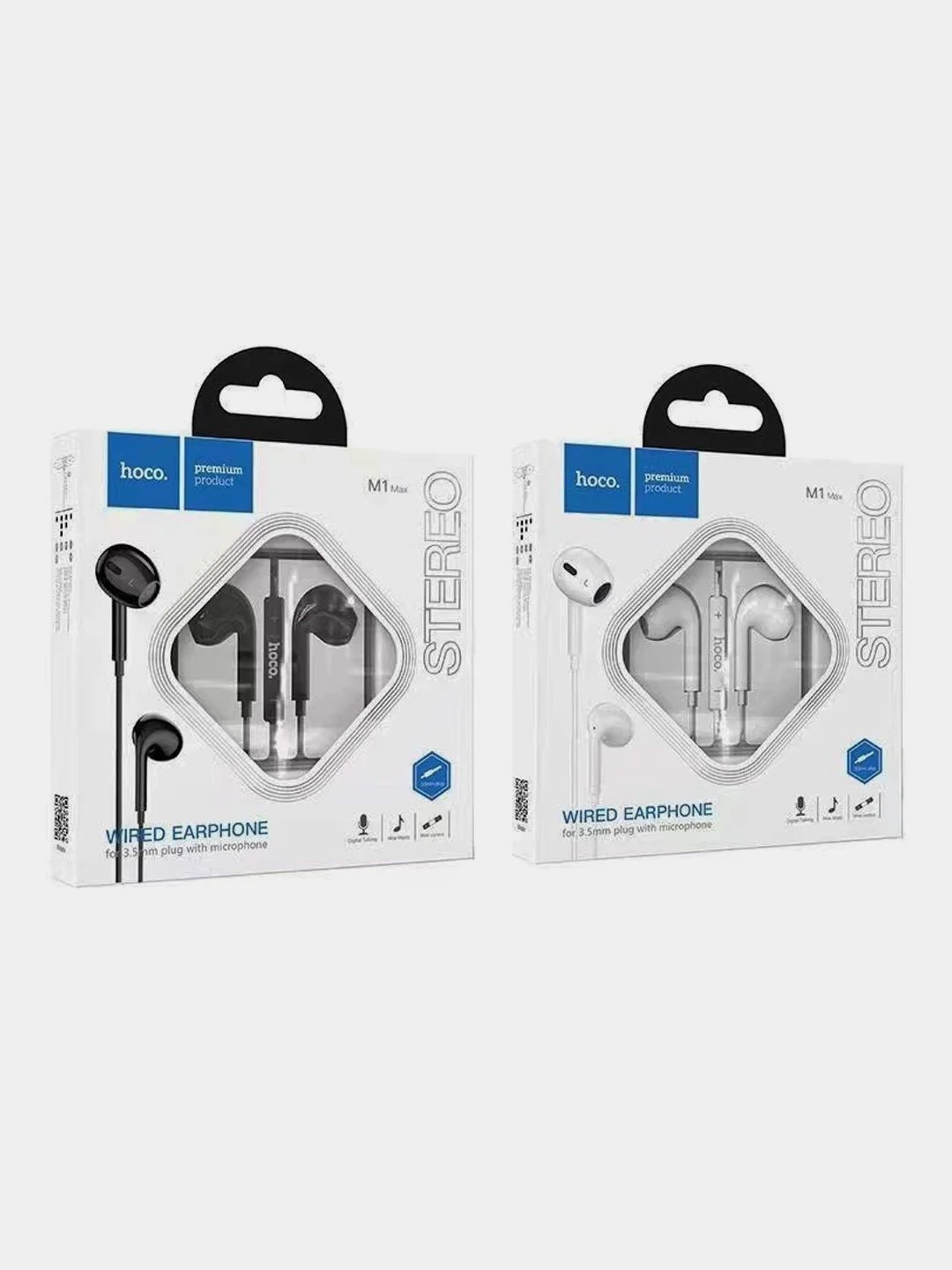 Белый наушнинки с микрофоном Hoco M1 Max (3.5mm/Type-C/Lightning)