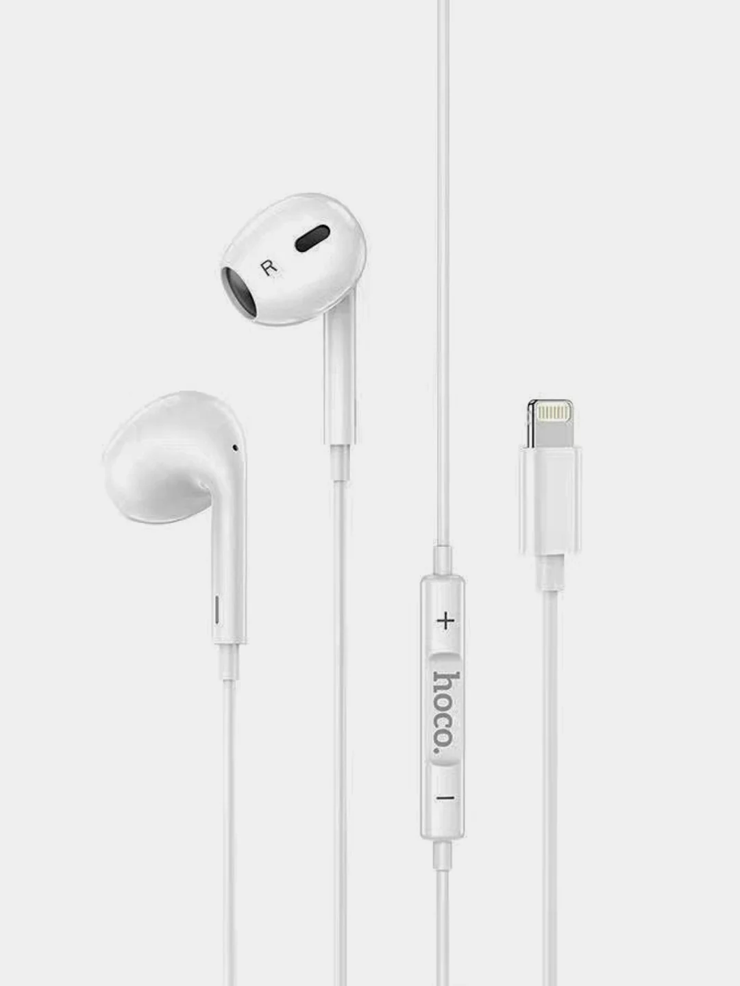 Белый наушнинки с микрофоном Hoco M1 Max (3.5mm/Type-C/Lightning)