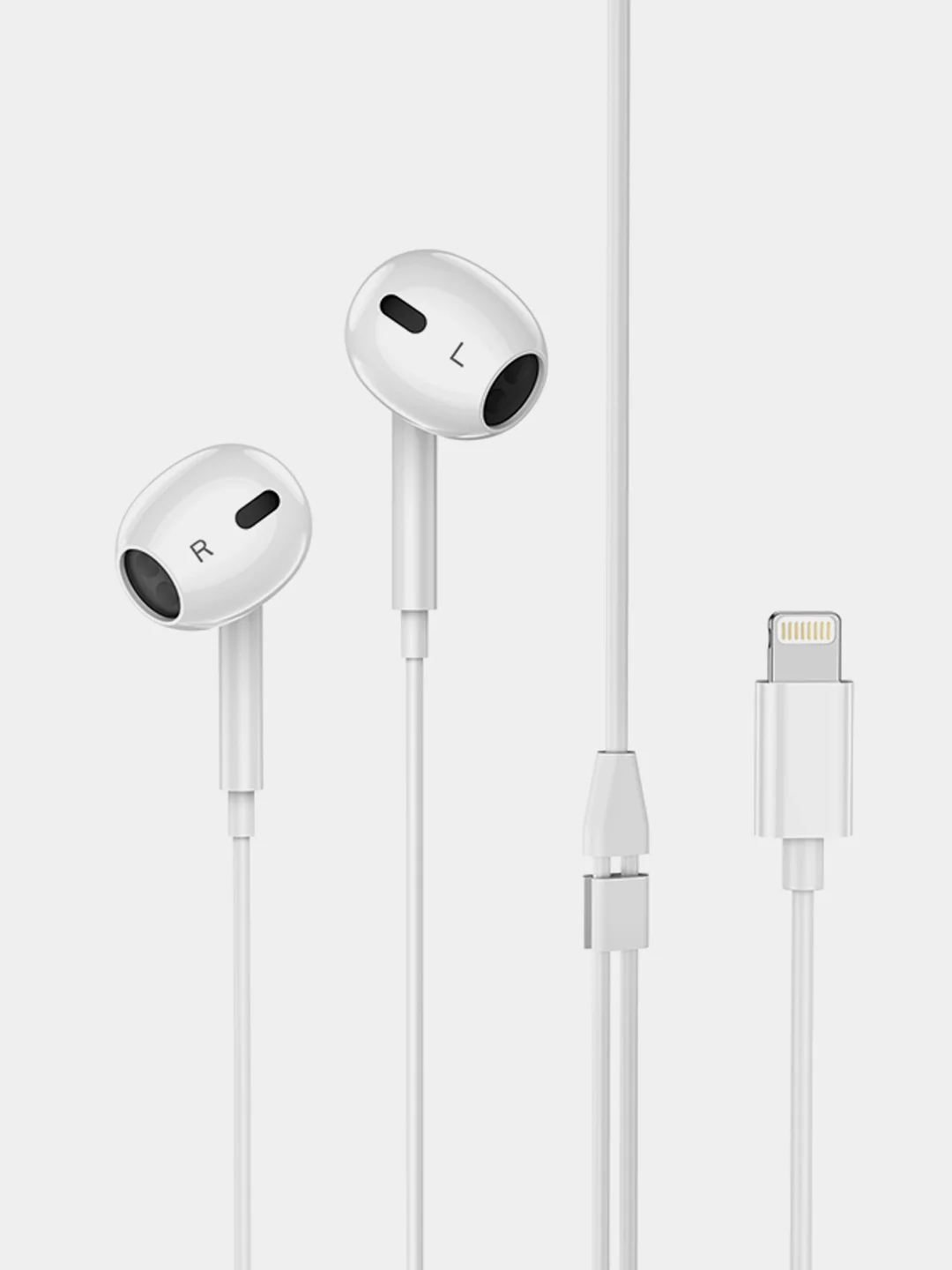 Белый наушнинки с микрофоном Hoco M1 Max (3.5mm/Type-C/Lightning)