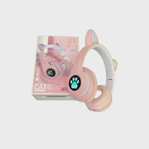 Беспроводные светящиеся наушники с ушками CAT EAR P33M