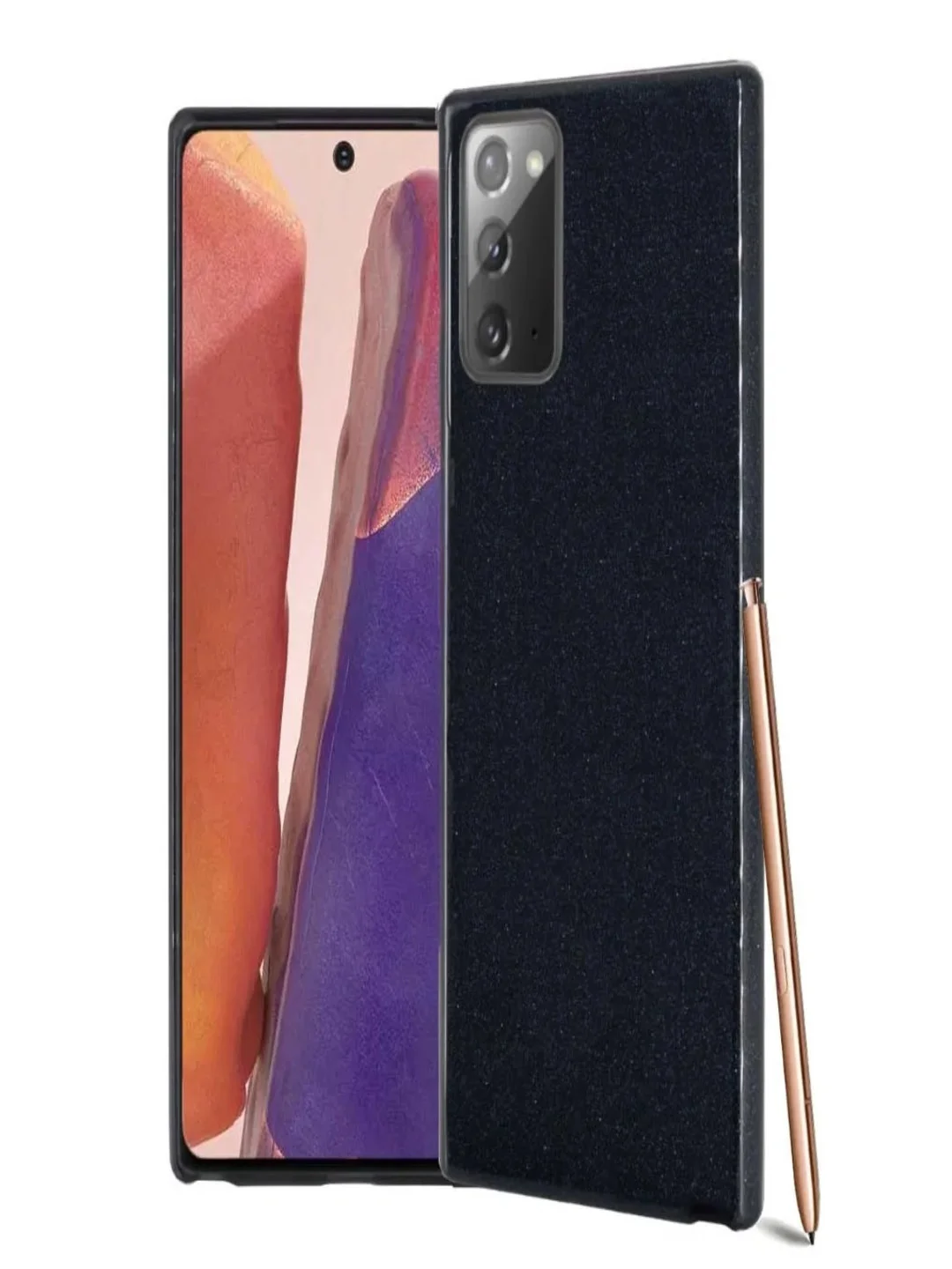 Угольный чехол блестящий Samsung Galaxy Note 20, накладка c блёстками