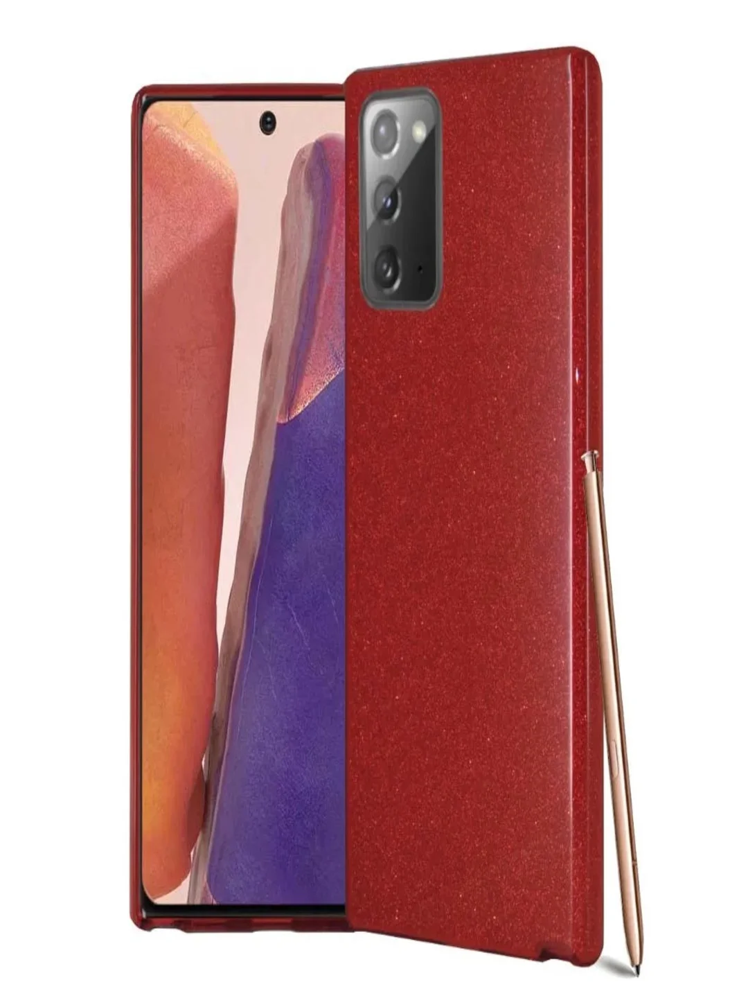 Красный чехол блестящий Samsung Galaxy Note 20, накладка c блёстками