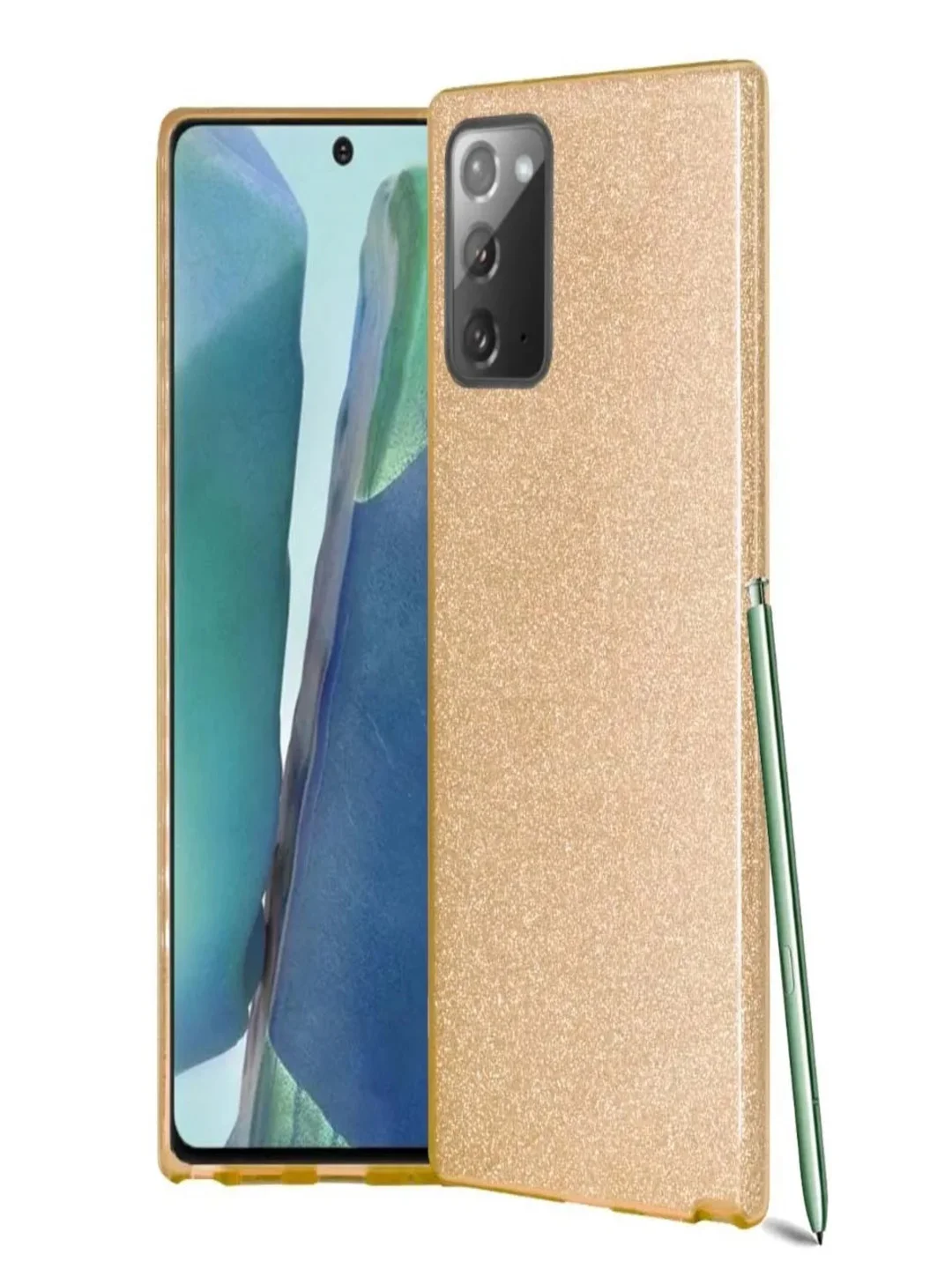 Золотой чехол блестящий Samsung Galaxy Note 20, накладка c блёстками