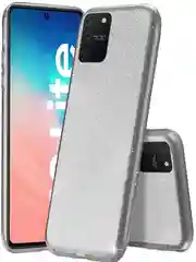 Серебряный чехол блестящий Samsung Galaxy S10 Lite, Samsung Galaxy A91, накладка c блёстками