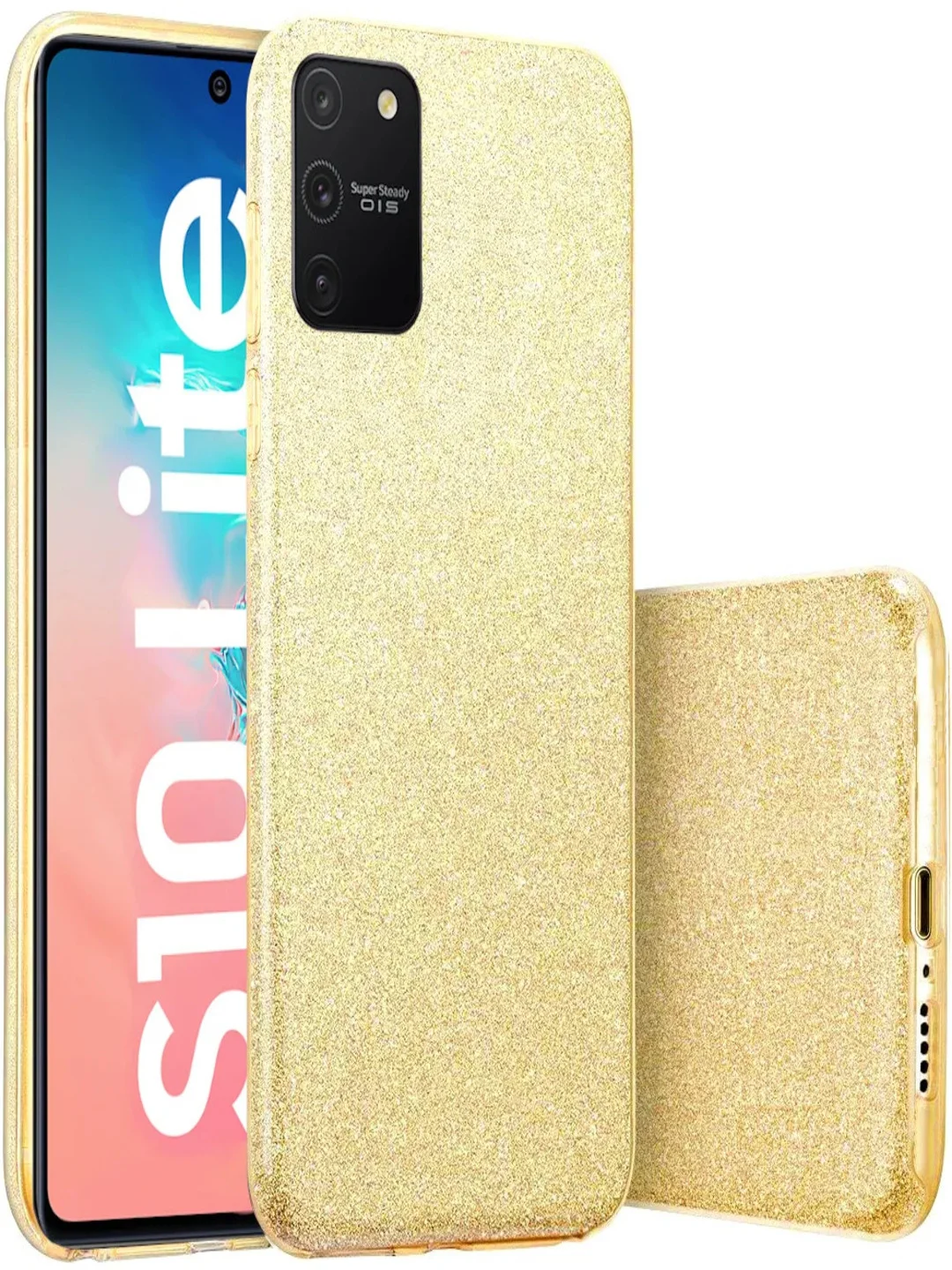 Золотой чехол блестящий Samsung Galaxy S10 Lite, Samsung Galaxy A91, накладка c блёстками