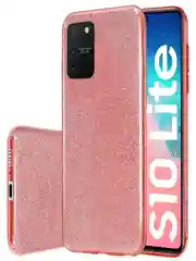 Розовый чехол блестящий Samsung Galaxy S10 Lite, Samsung Galaxy A91, накладка c блёстками