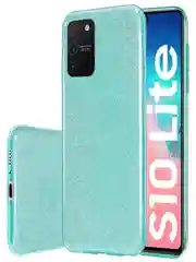 Бирюзовый чехол блестящий Samsung Galaxy S10 Lite, Samsung Galaxy A91, накладка c блёстками