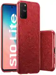 Красный чехол блестящий Samsung Galaxy S10 Lite, Samsung Galaxy A91, накладка c блёстками