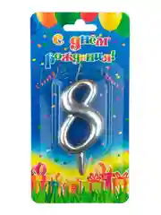 Серый свечи "С Днем Рождения", серебро