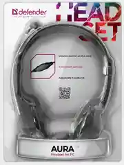 Наушники Defender Aura 104 черный, кабель 1,8 м