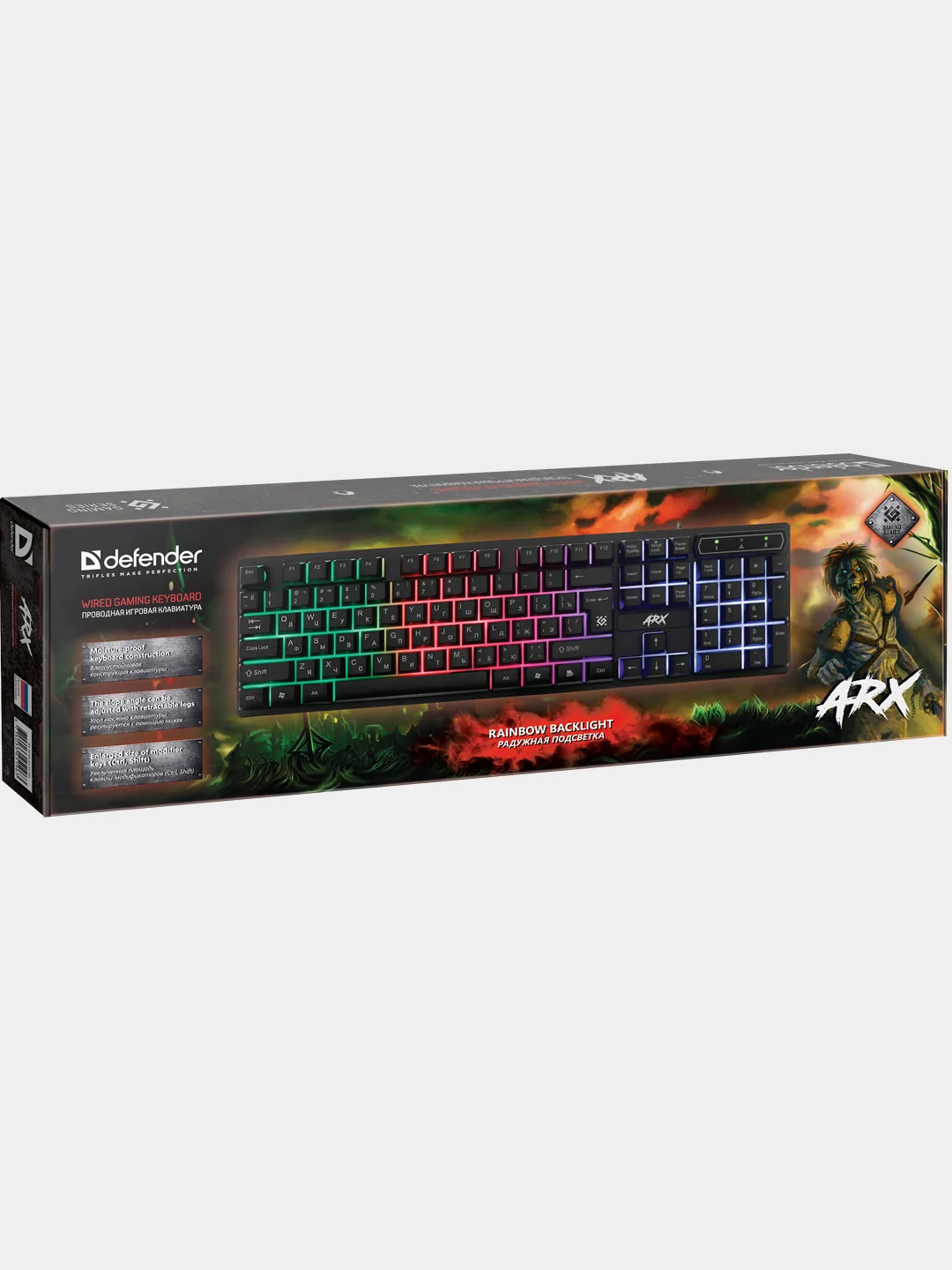 Игровая клавиатура Defender Arx GK-196L RU,радужная подсветка