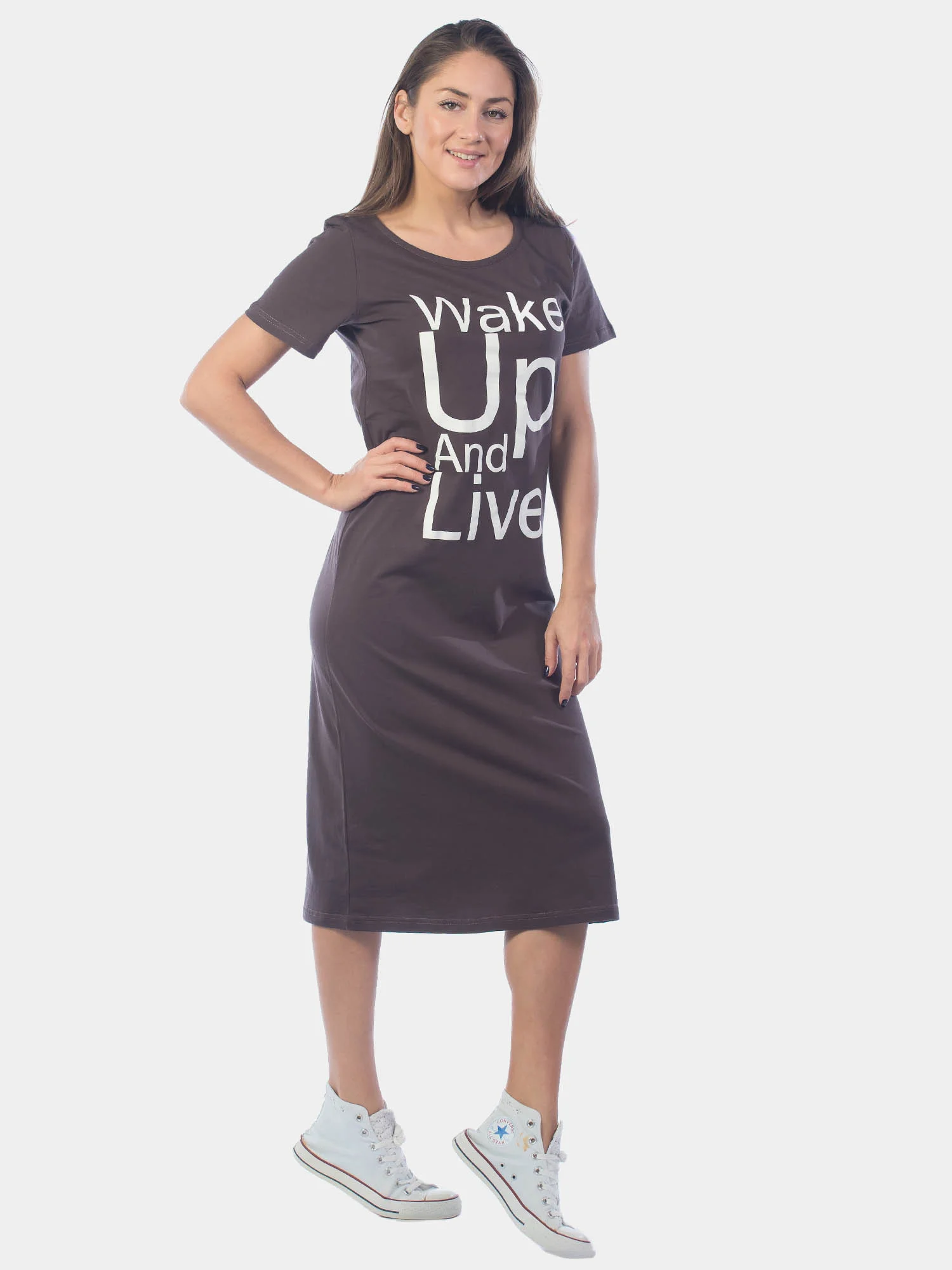 Платье женское Wake Up And Live, коричневое, КП1422П2