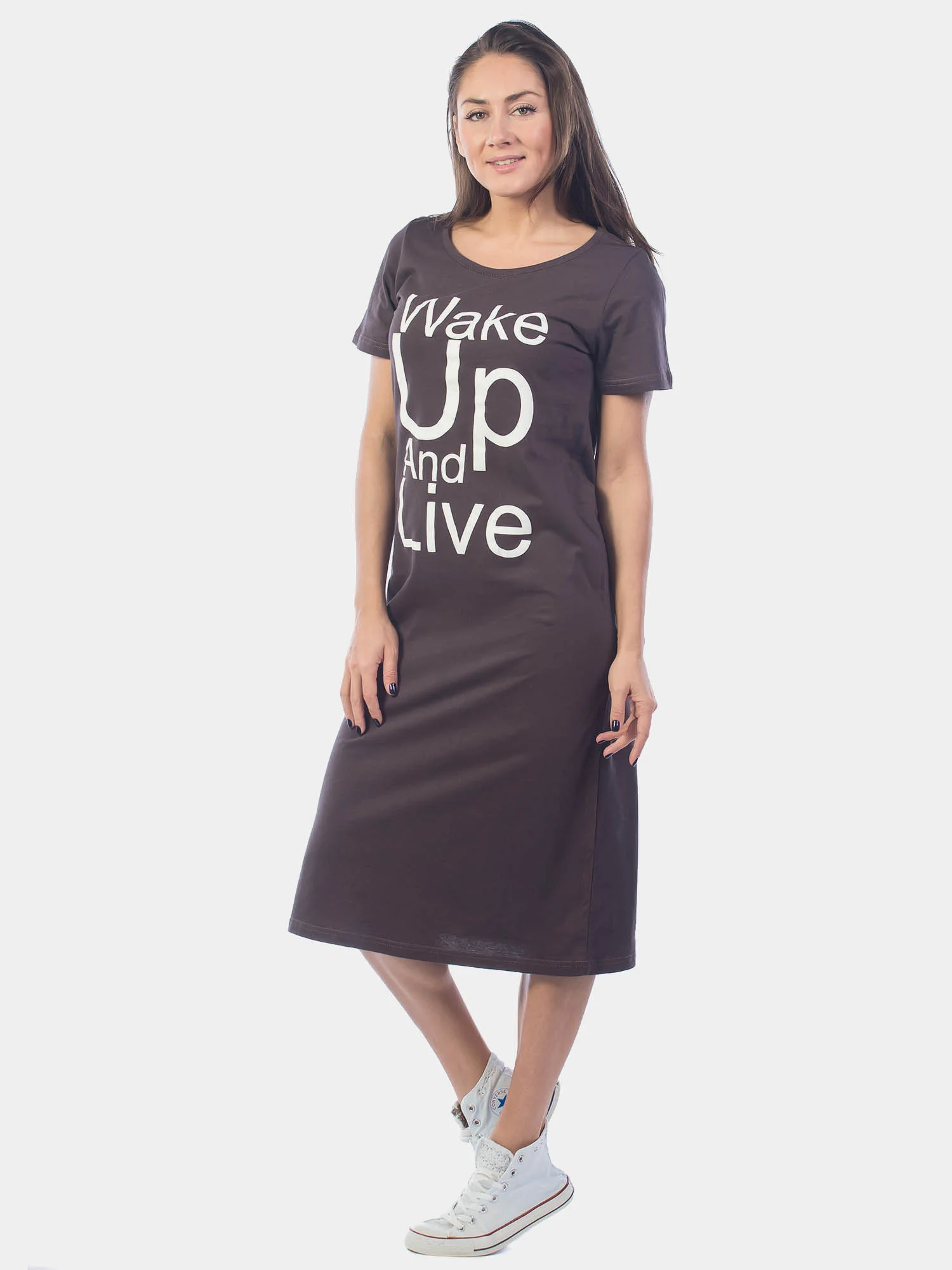 Платье женское Wake Up And Live, коричневое, КП1422П2