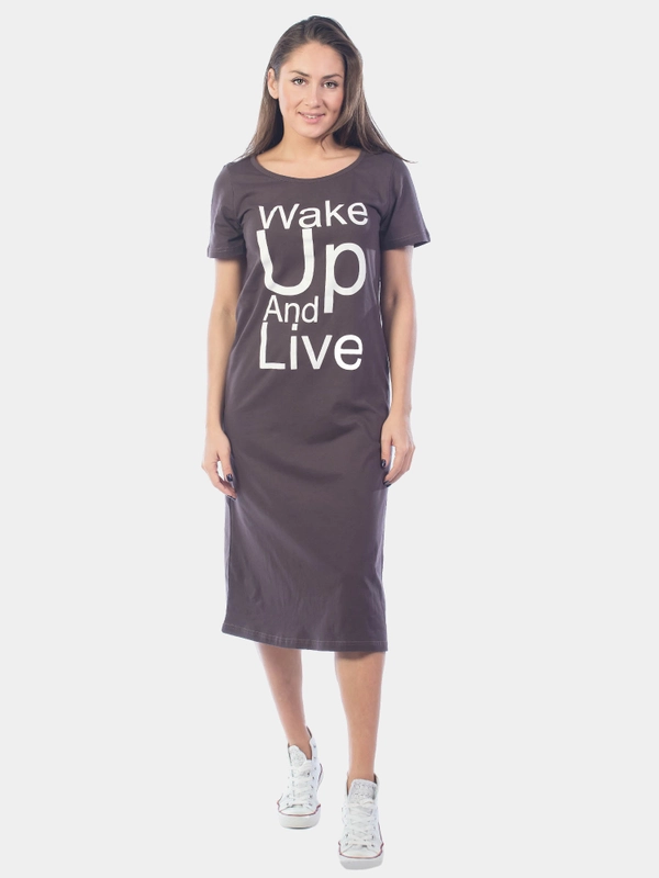 Платье женское Wake Up And Live, коричневое, КП1422П2