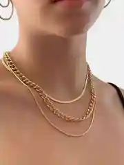 Цепочка на шею золотистая, многослойная, колье из цепей