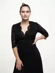 Багровый платье "LiLi" с рукавом 3/4