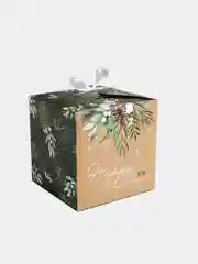 Зеленый новогодняя кубическая коробка