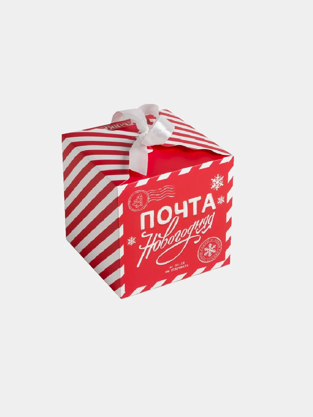 Красный новогодняя кубическая коробка