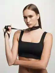 Чокер из экокожи с тремя кольцами, 32-38 см