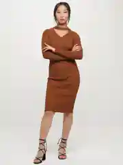 Терракотовый трикотажное платье с жемчугом
