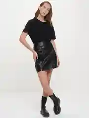 Черный кожаная юбка