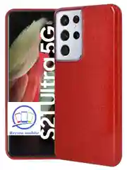 Красный чехол блестящий Samsung Galaxy S21 Ultra, накладка c блёстками  Самсунг S 21 Ultra