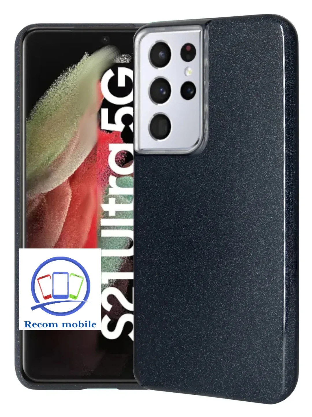Угольный чехол блестящий Samsung Galaxy S21 Ultra, накладка c блёстками  Самсунг S 21 Ultra