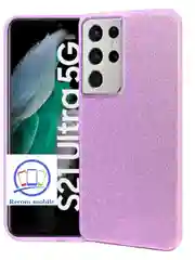 Лавандовый чехол блестящий Samsung Galaxy S21 Ultra, накладка c блёстками  Самсунг S 21 Ultra