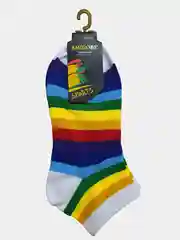 Белый носки женские из хлопка укороченные, радуга, унисекс