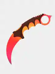 Нож деревянный лак керамбит Градиент огонь кс го / cs go