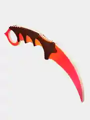 Красный нож деревянный лак керамбит Градиент огонь кс го / cs go