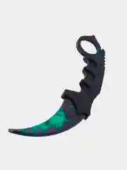 Нож-керамбит деревянный "Волны изумруд КС:ГО" (CS:GO), лакированный