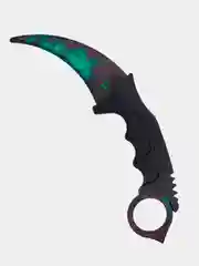 Нож-керамбит деревянный "Волны изумруд КС:ГО" (CS:GO), лакированный